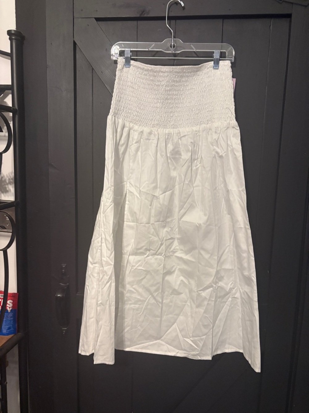 wild fable White Smocked-Waist Maxi Skirt